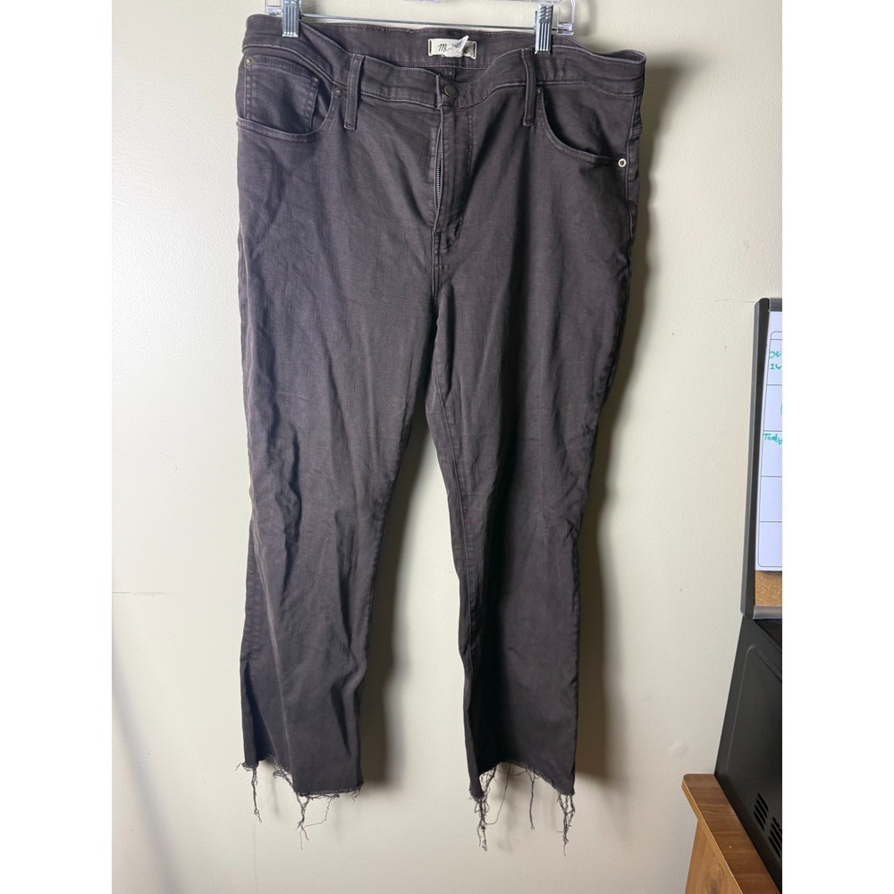 Madewell Cropped Ankles Jeans Womens 36‎ Brown Denim Distressed Casual